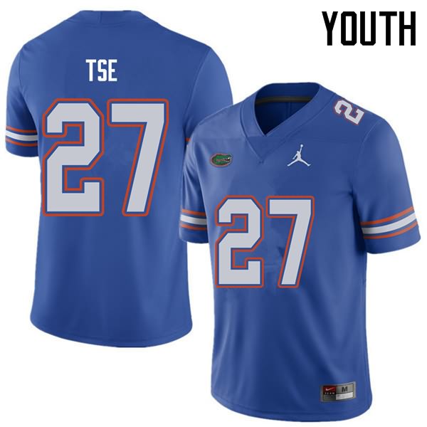 NCAA Florida Gators Joshua Tse Youth #27 Jordan Brand Royal Stitched Authentic College Football Jersey DBC7164JB